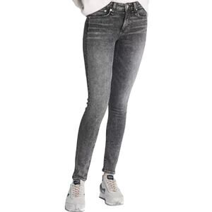 Rag & Bone Cate Mid Rise Skinny Jeans Stretchy Ankle Denim Black Opal Wash 25
